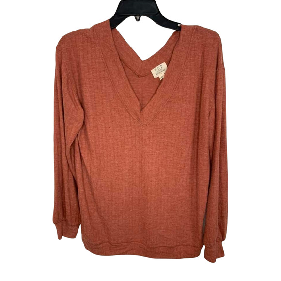 PST Heather Chilli V-neck Knit Sweater‎ Ribbed Size Medium NEW - Picture 2 of 6
